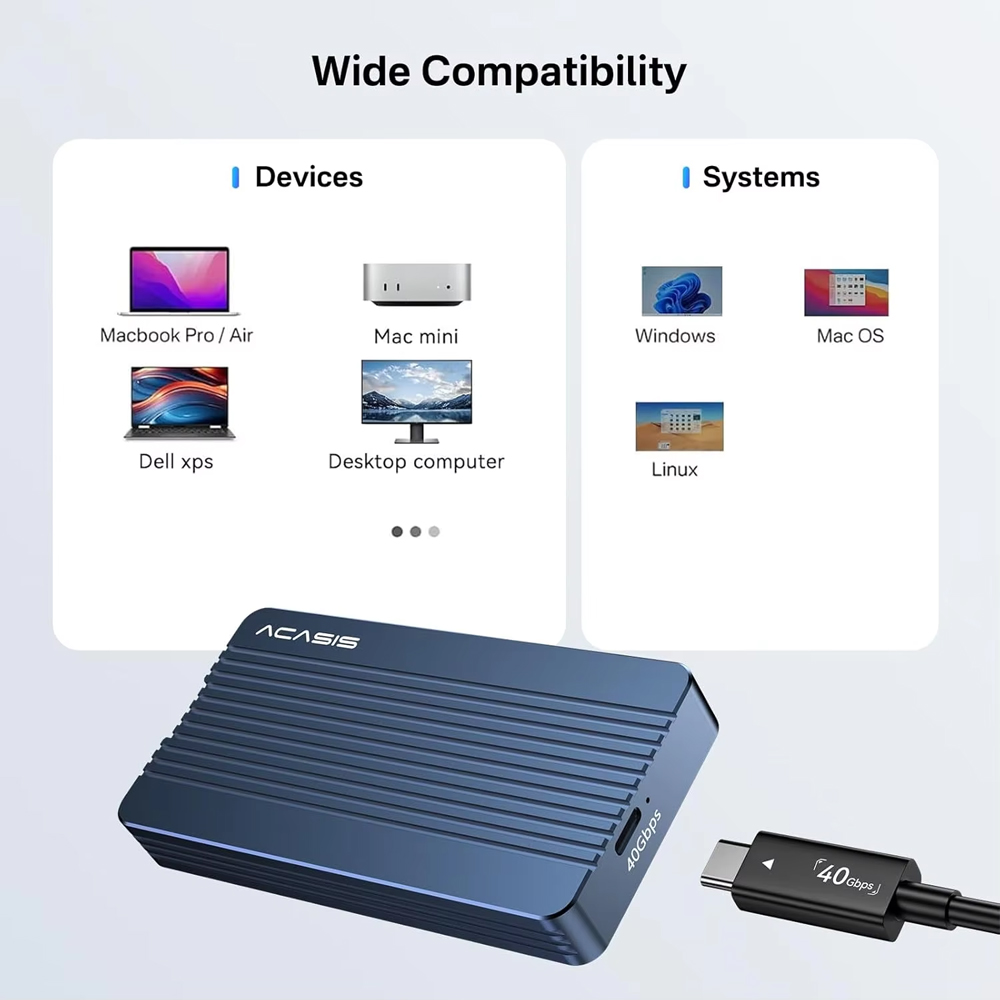 ACASIS 40Gbps M.2 NVMe SSD-Geh – 8Tb M2 Nvme Ssd Bewertung und Preis