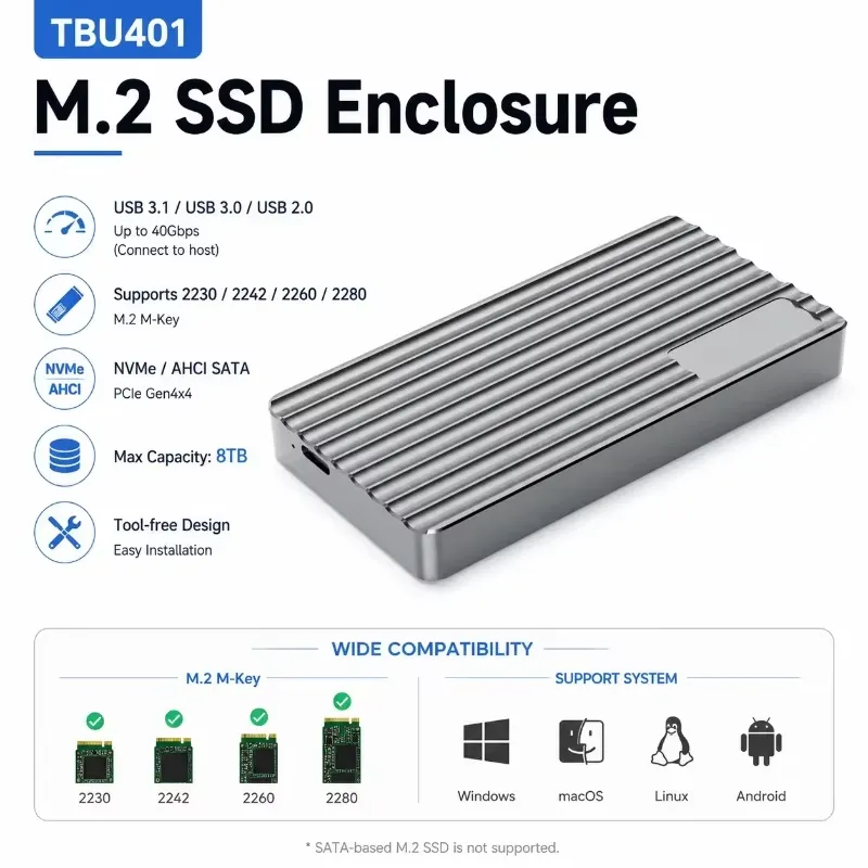 AP01 für Aluminium M.2 NVMe SS – Usb4 40Gbps External Ssd 8Tb Bewertung und Preis